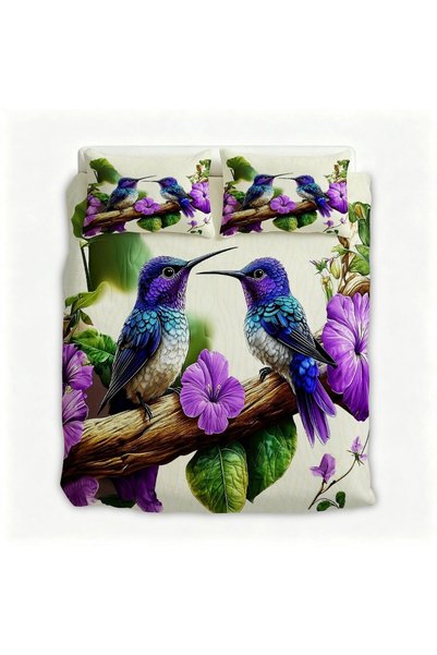 Generic Aesthetic Printed Flannel Duvet Cover Set, 3Pcs Soft Anti-Pilling Bed...