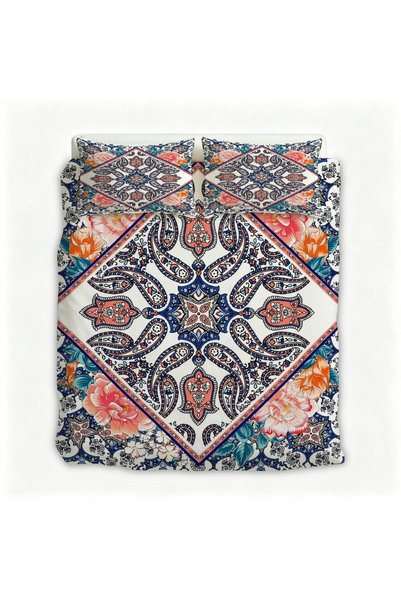 Generic Household Flannel Printed Bedding 3Pcs Set, Heat Transfer Print Duvet...