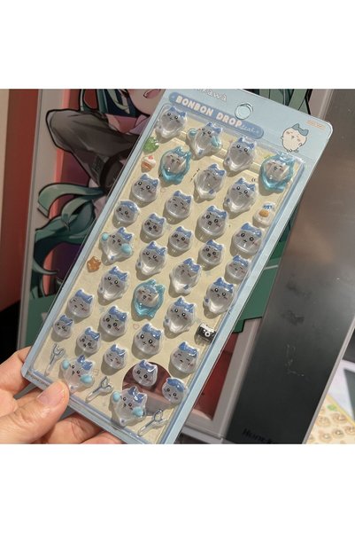 Choice BLUE 3D Chiikawa Anime Jelly DIY Crystal Sticker Usagi Hachiware Decal...