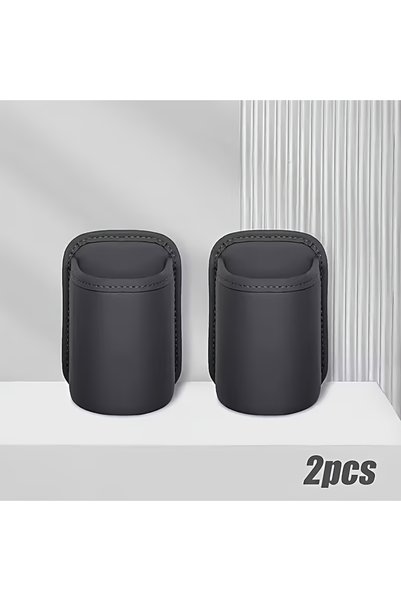 Choice Black 2PCS PU Leather Car Door Cup Holder Storage Box Universal Seat B...