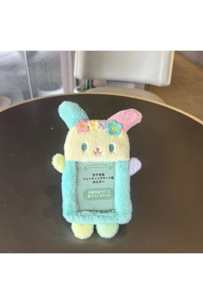 Miniso حامل بطاقات على شكل أرنب مزين بالزهور، حامل بطاقات أرنب لطيف وملون من ...