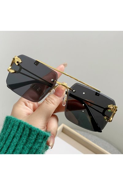 Choice WHITE Hiking Retro Double Beam Anti Light Glasses For Men Fashion Leop...