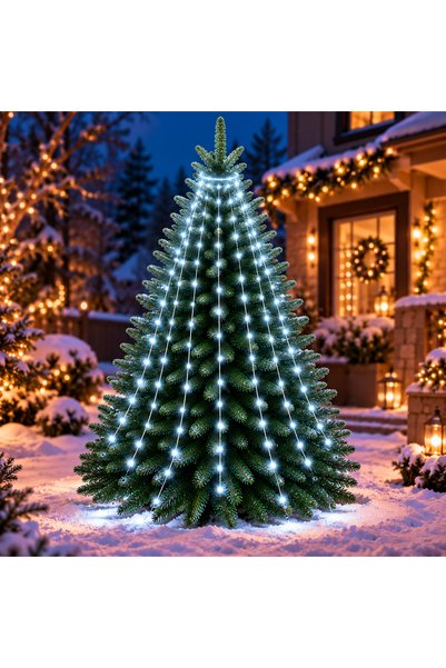 SERSIMO Set de lumini de Crăciun tip inel, 216 LED-uri, 12 șiruri de 1,8 m, 1...