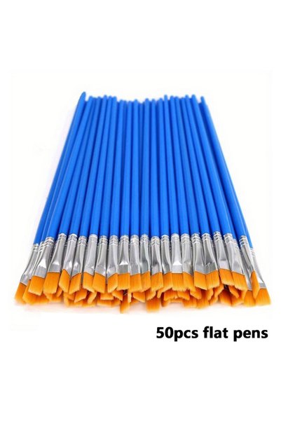 Choice Flat 50Pcs 20 - 200 Pcs Artistic Round Flat Nylon Hair Painting Brushe...