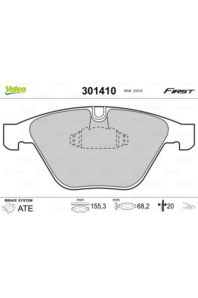 VALEO Set placute frana,frana disc 301410
