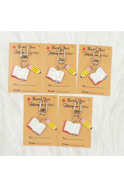 Choice 5Pcs 5-Piece Book and Pencil Keychain Set, Suitable for Back-To-School...