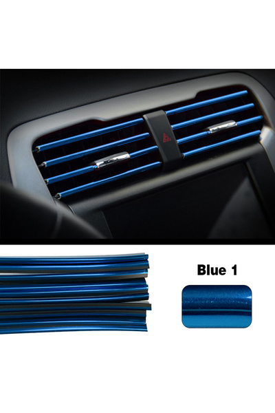 Choice 10pcs Blue Car Interior Trim Strips Flexible Strips Auto Interior Auto...