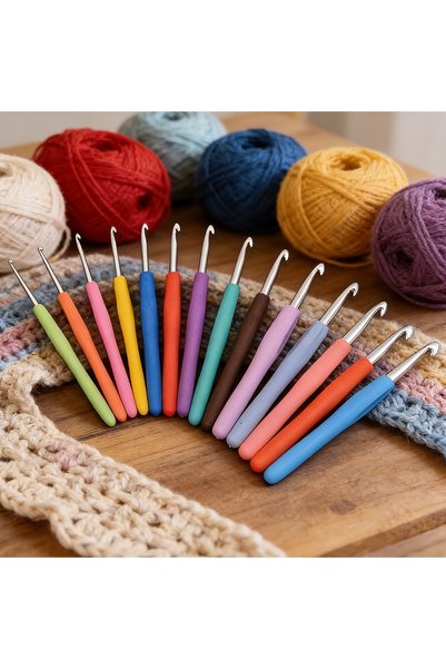 Choice 14 Piece Crochet Hook Set, Ergonomic Soft Grip Handle, Size (2.0mm 10....