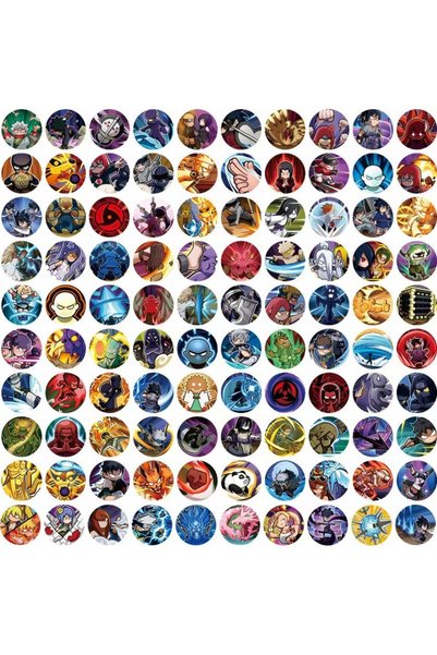 BANDAI B 110pcs Black and White Sketch Naruto Uzumaki Anime Scrapbook Sticker...