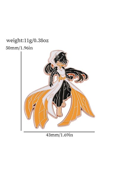 BANDAI XZ2256-2 Game Genshin Impact Brooch Cute Cartoon Figure Venti Zhongli ...