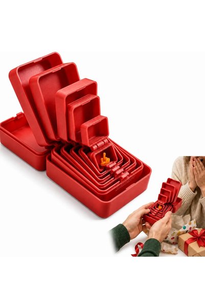 Choice red Funny 6 Layers 3D Printed Multi-Layer Nesting Surprise Gift Box,Ha...
