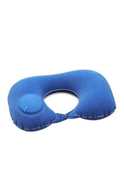Choice medium blue Portable Press‑to‑Inflate U‑Shape Inflatable Neck Pillow S...