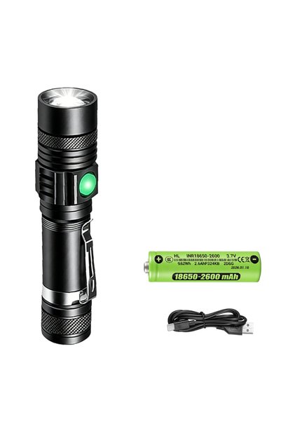Choice ZOOM 1PC-18650 Battery T6 LED Rechargeable Flashlight,18650 Zoomable T...