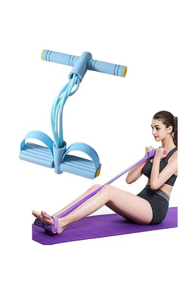 Choice SKY BLUE 6 Tubes Resistance Band Set Multifunctional Workout Exercise ...