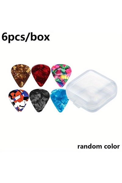 Choice 6pcs 6/12/30/50pcs Boxed 0.46mm Guitar Picks - ABS Plastic, Assorted C...