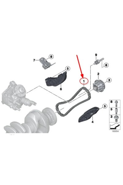 BMW Lant distributie inferior 13529886258