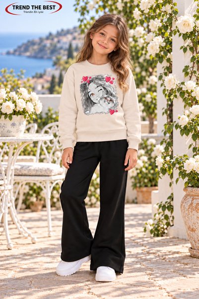 TREND THE BEST Trendin En İyisi Winter, Spring, and Autumn Girls' Black Spani...
