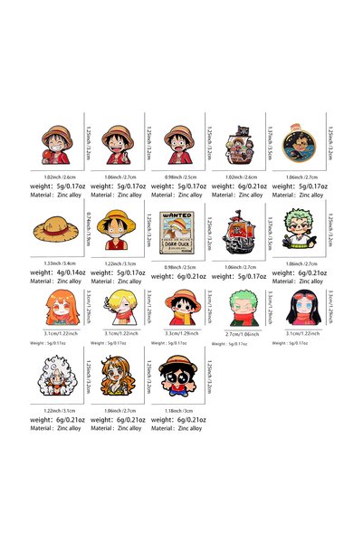 BANDAI 1 18pcs/set Anime Series Enamel Pin Shonen Cartoon Lapel Backpack Pins...
