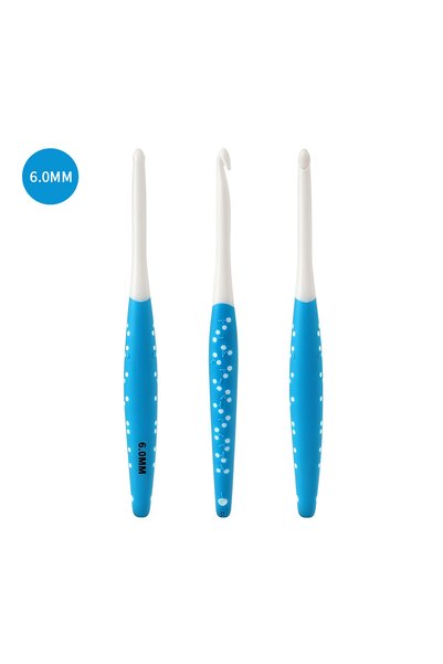 Choice 1pcs-6.0mm 1pcs Ergonomic Soft Handle Crochet Hook Cherry Two Color Kn...