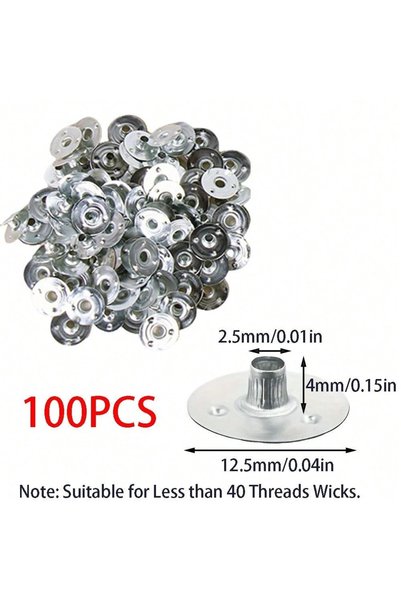 Choice 100pcs set 100/200/500/1000 Pack 12.5mm (0.5 Inch) Metal Wicks Holders...
