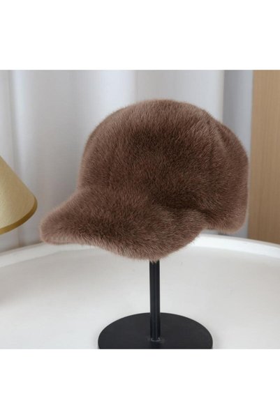 Choice Coffee Men's Winter Outdoor Snapback, Plush Faux Fur Baseball Hat, Sol...