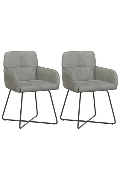 vidaxl Scaune de dining 2 buc. Catifea Gri deschis 59 x 56,5 x 86 cm