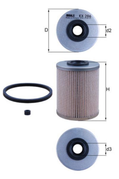 MAHLE Горивен филтър KX 206D