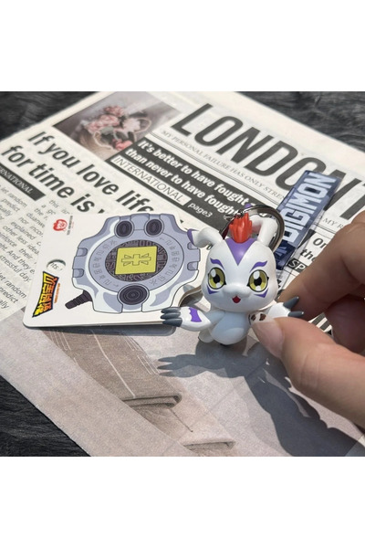 BANDAI Gomamon Anime Genuine Digimon Keychain Agumon Gabumon Q-Version Limite...