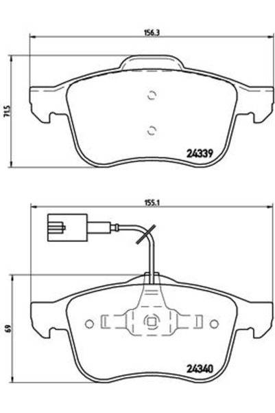 Brembo Σετ τακακιών φρένων, δισκόφρενο P 23 103