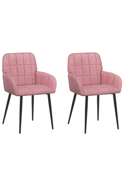 vidaxl Scaune de dining 2 buc. Catifea Roz 56.5 x 50 x 85 cm