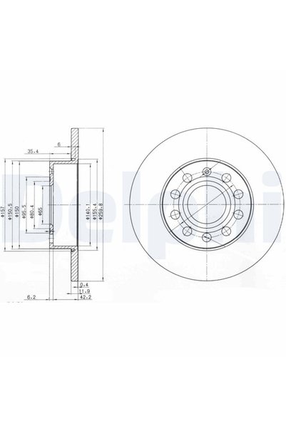 DELPHİ Δίσκος φρένου BG3890C, σετ 2 τεμ.