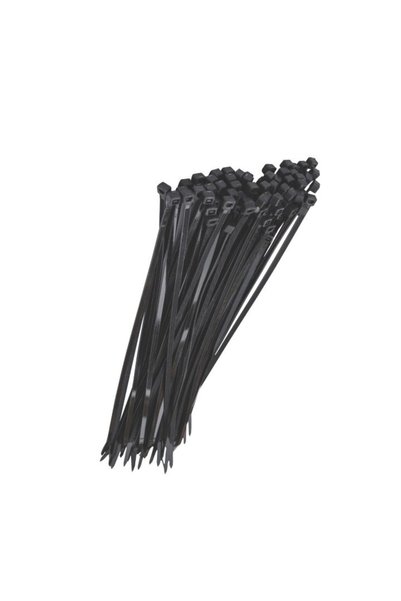 Lumytools Coliere plastic rezistente UV negre, 4.8x300 mm, 100 bucăți