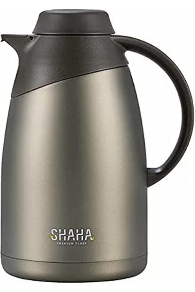 SHAHA قارورة فراغية من الفولاذ المقاوم للصدأ، سعة 1.4 لتر مع فلتر، لون رمادي ...