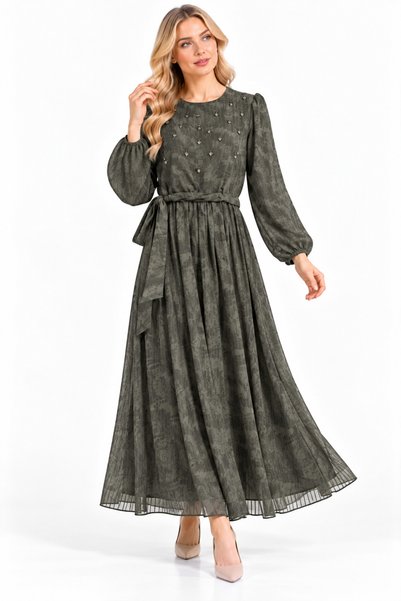 FUAT GÜRSEN Etro Patterned Beaded Embroidered Side-Tie Full-Length Dress with...