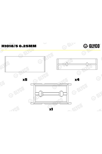 GLYCO Ρουλεμάν, στροφαλοφόρος άξονας H1018/5 0.25mm