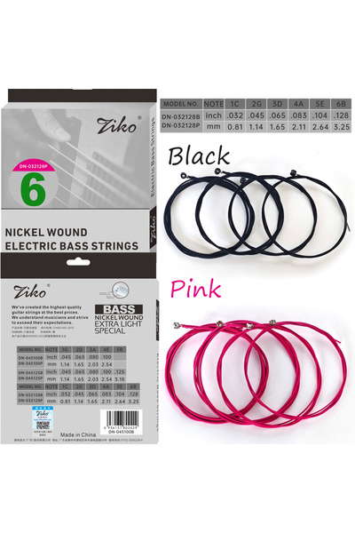 Choice Black DN-032128 6 String ZIKO Electric Bass Strings 4/5/6 String Bass ...