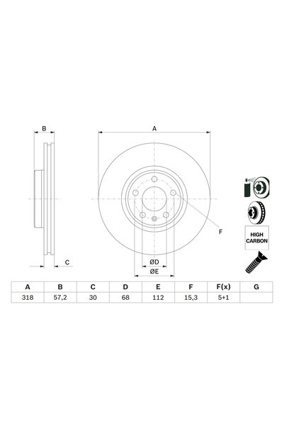 Bosch Disc frana 0 986 479 E49, set 2 buc.