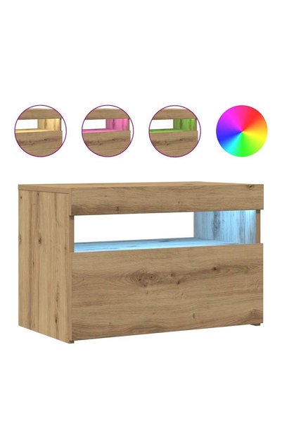 vidaxl Dulap TV cu LED stejar artizanal 60x35x40 cm lemn prelucrat