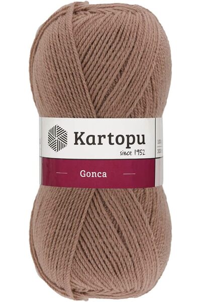 Generic K885 Gonca Knitting Yarn 100 g, 300 Meter Length, Coffee with Milk
