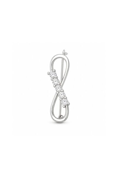 Evolium 925 Silver Brooch, Jolie Silver, Infinity Pattern, with Multicolored ...