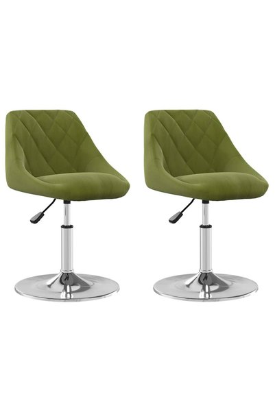 vidaxl Scaune de bucătărie pivotante, 2 buc., verde deschis, catifea