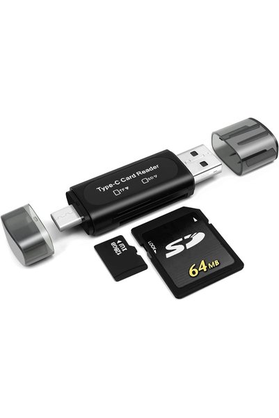 Generic قارئ بطاقات SD، قارئ بطاقات USB C 4 في 1 بفتحتين، محول بطاقات ذاكرة O...