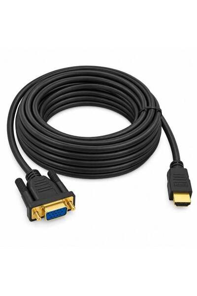 FUJISHKA كابل HDMI إلى VGA، طول 5 أمتار – كابل لتحويل جهاز الكمبيوتر المحمول ...