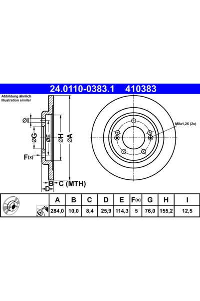 Ate Disc frana 24.0110-0383.1