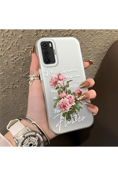 CHICASELUX Oppo A55 4g Compatible Case with Rose and Lettering Design, Protec...