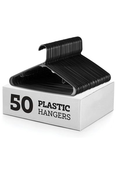 Wemart Plastic Hangers 50 Pack Durable & Strong Closet Organizers, Plastic Cl...