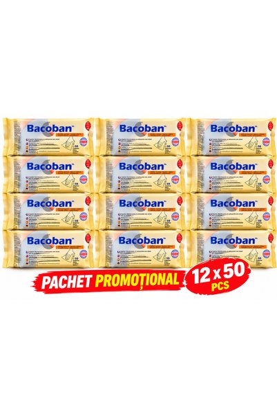 Generic Brand Set of 12x 50 multi-surface wet wipes Bacoban