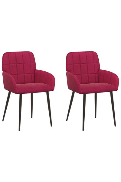 vidaxl Scaune de dining 2 buc. Catifea Roșu Vin 56.5 x 50 x 85 cm