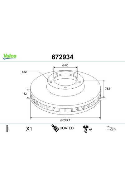 VALEO Disc frana 672934, set 2 buc.