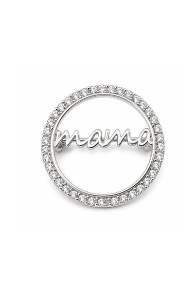 Evolium 925 Silver Mother Brooch with Zirconia